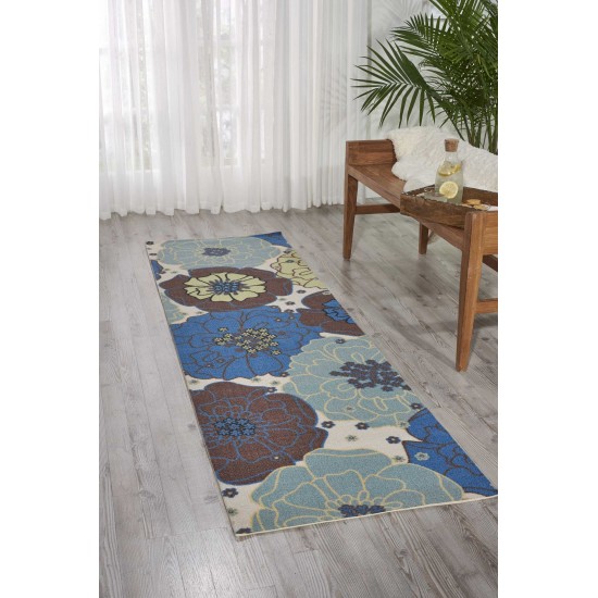 Nourison Home & Garden RS021 Runner Rug, Light Blue, 2'3" x 8'