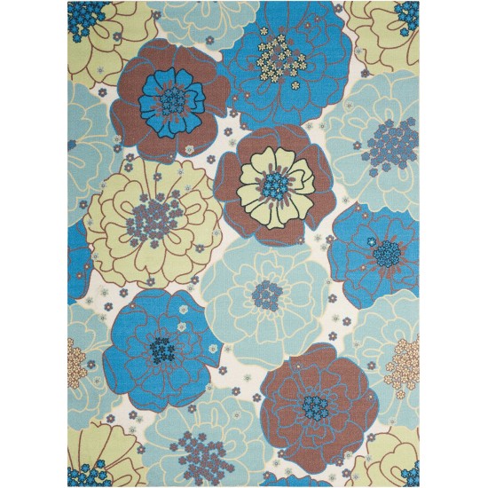 Nourison Home & Garden RS021 Area Rug, Light Blue, 5'3" x 7'5"