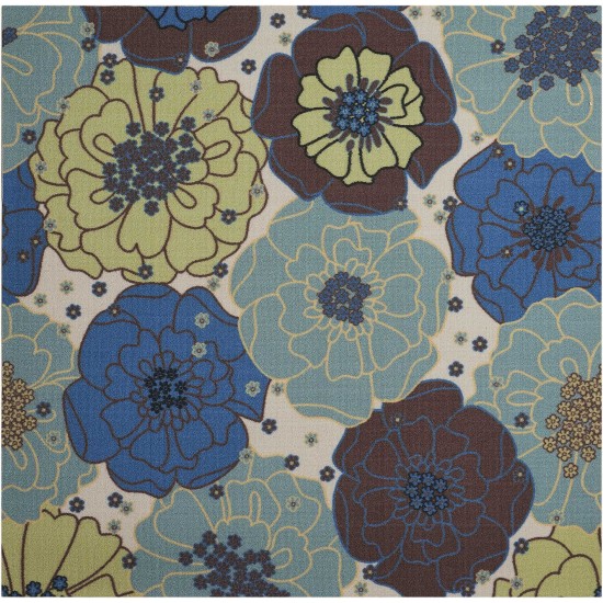 Nourison Home & Garden RS021 Area Rug, Light Blue, 5'3" x Square