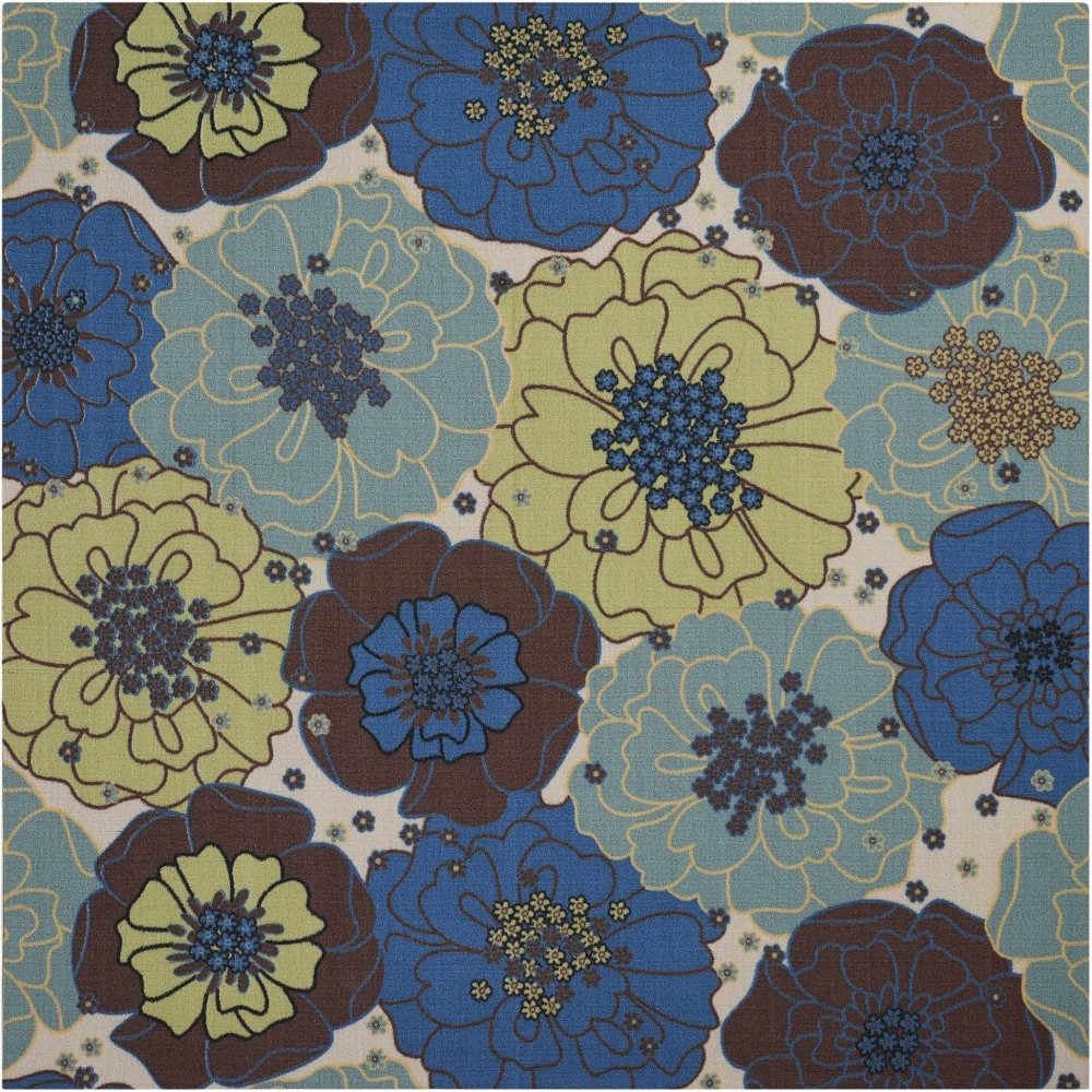 Nourison Home & Garden RS021 Area Rug, Light Blue, 7'9" x Square