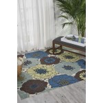 Nourison Home & Garden RS021 Area Rug, Light Blue, 7'9" x Square