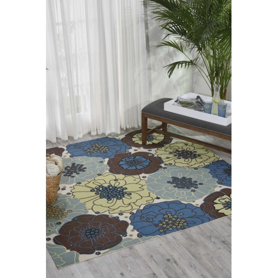 Nourison Home & Garden RS021 Area Rug, Light Blue, 7'9" x Square