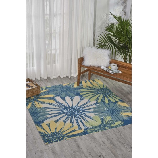 Nourison Home & Garden RS022 Area Rug, Blue, 5'3" x Square