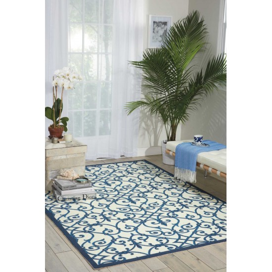 Nourison Home & Garden RS093 Area Rug, Blue, 10' x 13'