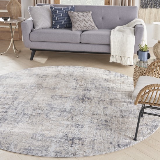 Nourison Rustic Textures RUS01 Area Rug, Grey/Beige, 5'3" x Round