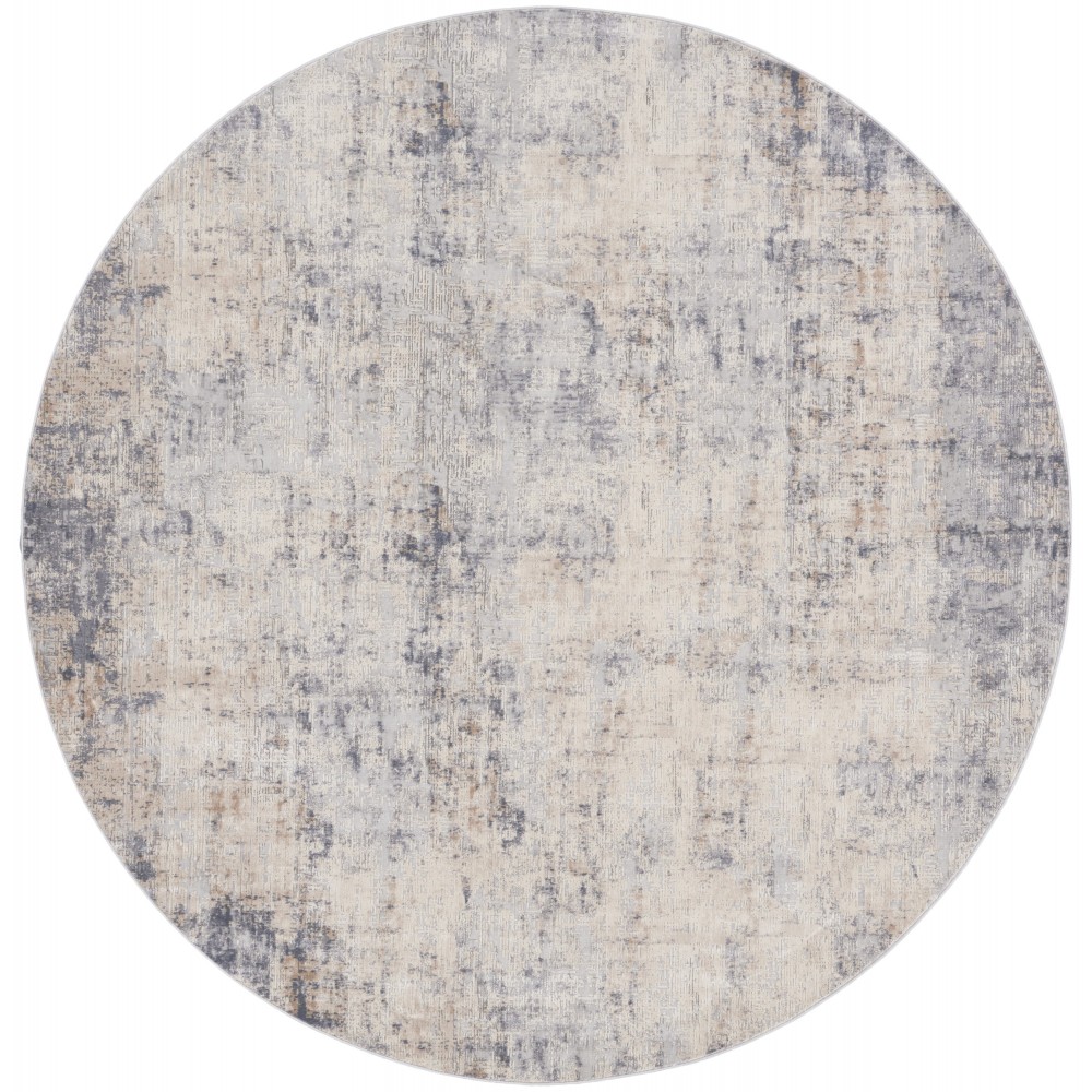 Nourison Rustic Textures RUS01 Area Rug, Grey/Beige, 7'10" x Round Nourison Rustic Textures RUS01 Area Rug, Grey/Beige, 7'10" x Round