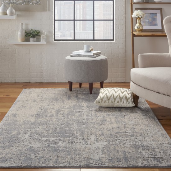 Nourison Rustic Textures RUS01 Area Rug, Ivory/Silver, 3'11" x 5'11"