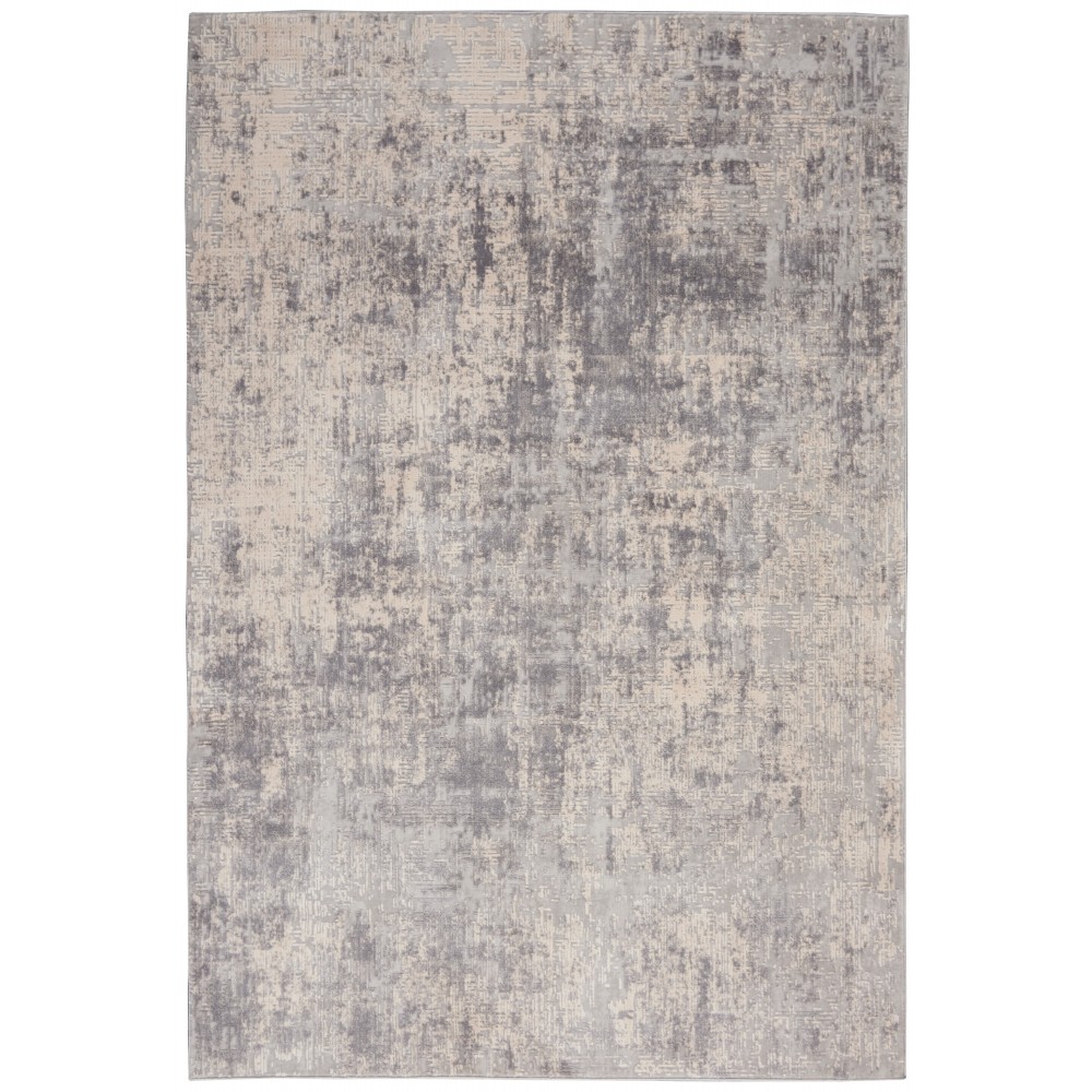 Nourison Rustic Textures RUS01 Area Rug, Ivory/Silver, 5'3" x 7'3"