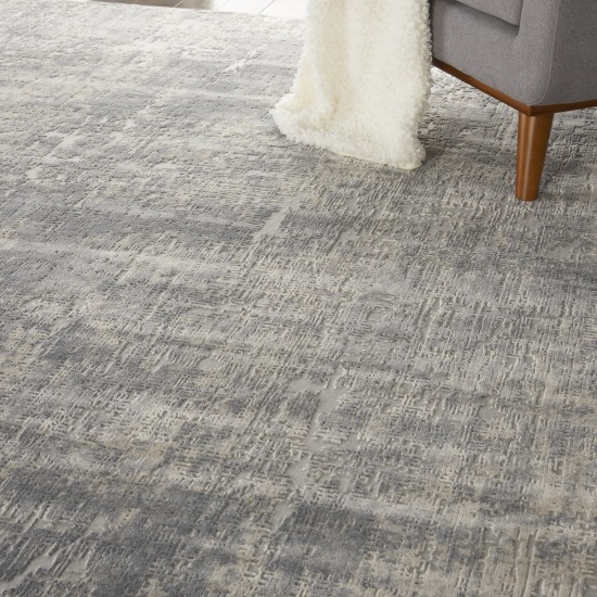 Nourison Rustic Textures RUS01 Area Rug, Ivory/Silver, 7'10" x 10'6"