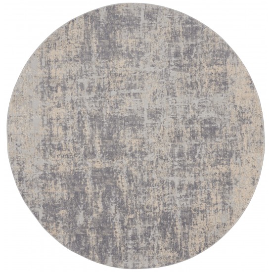 Nourison Rustic Textures RUS01 Area Rug, Ivory/Silver, 7'10" x Round