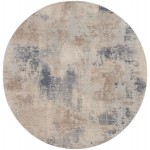 Nourison Rustic Textures RUS02 Area Rug, Beige/Grey, 5'3" x Round