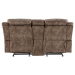 ACME Zubaida Loveseat w/Console (Glider & Motion), 2-Tone Chocolate Velvet