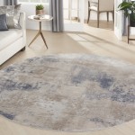 Nourison Rustic Textures RUS02 Area Rug, Beige/Grey, 7'10" x Round