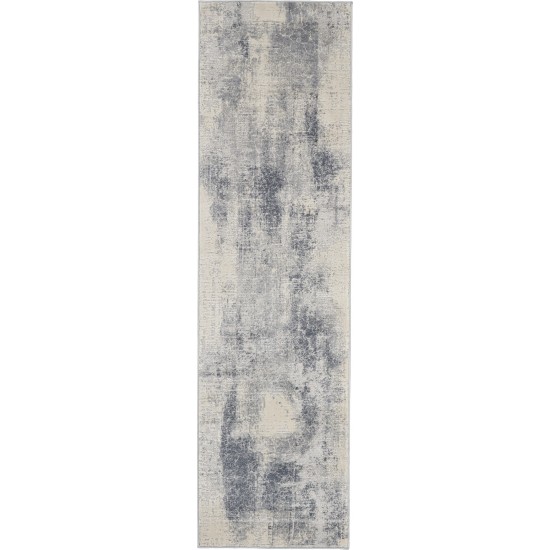 Nourison Rustic Textures RUS02 Runner Rug, Blue/Ivory, 2'2" x 7'6"