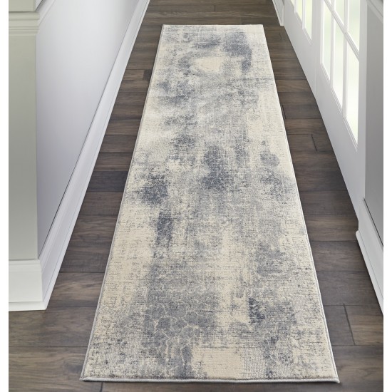 Nourison Rustic Textures RUS02 Runner Rug, Blue/Ivory, 2'2" x 7'6"