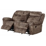 ACME Zubaida Loveseat w/Console (Glider & Motion), 2-Tone Chocolate Velvet