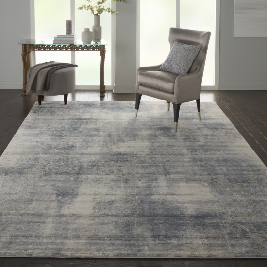 Nourison Rustic Textures RUS02 Area Rug, Blue/Ivory, 7'10" x 10'6"