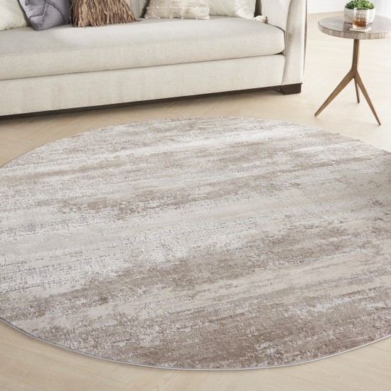 Nourison Rustic Textures RUS03 Area Rug, Beige, 5'3" x Round