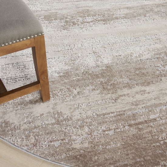 Nourison Rustic Textures RUS03 Area Rug, Beige, 5'3" x Round