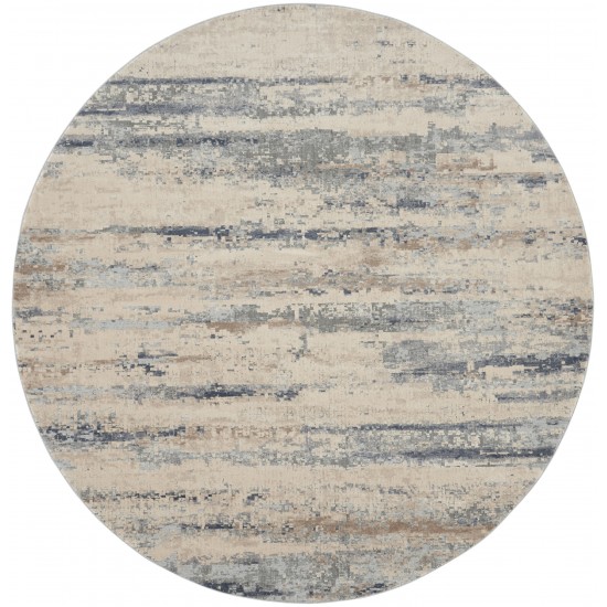 Nourison Rustic Textures RUS04 Area Rug, Beige/Grey, 5'3" x Round