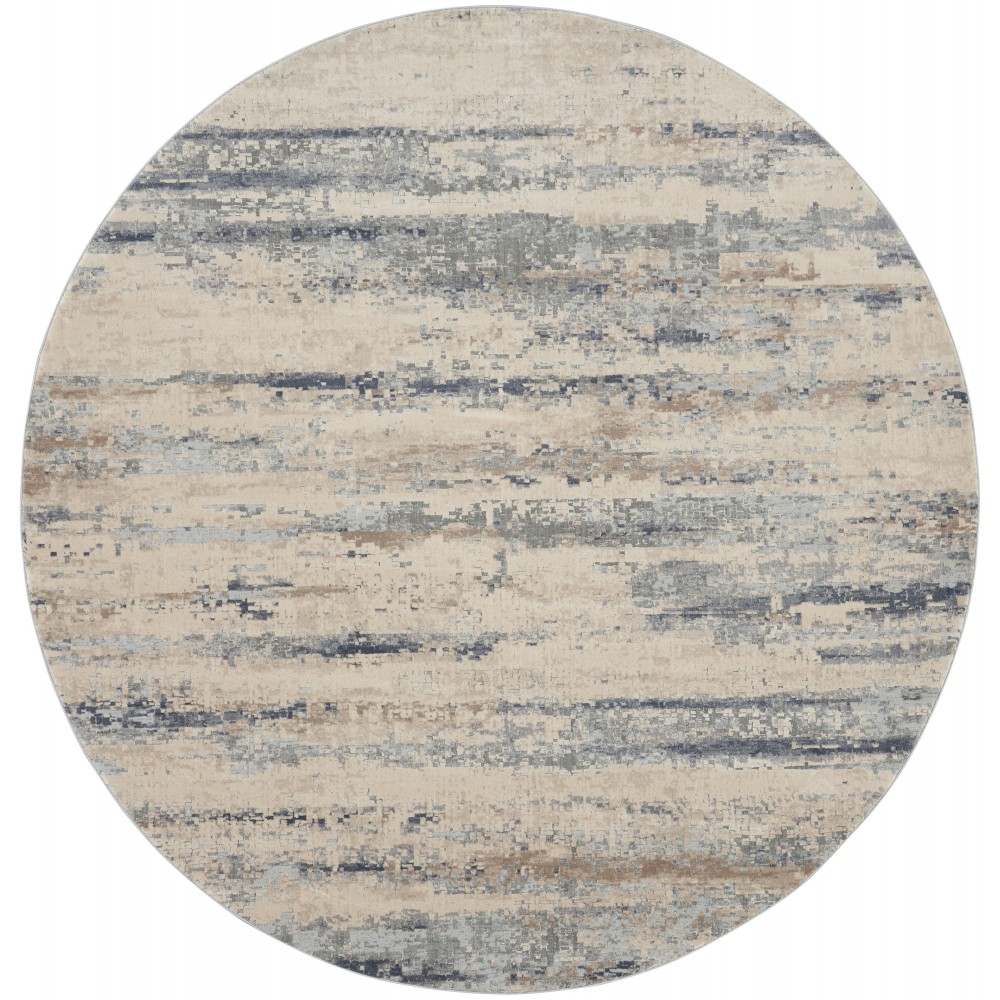 Nourison Rustic Textures RUS04 Area Rug, Beige/Grey, 7'10" x Round