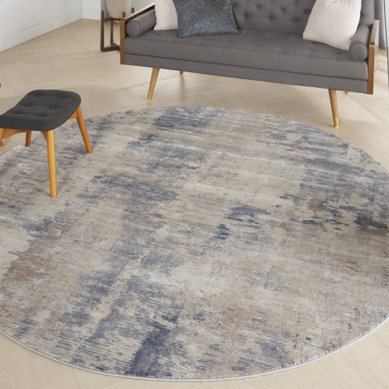 Nourison Rustic Textures RUS05 Area Rug, Beige/Grey, 5'3" x Round