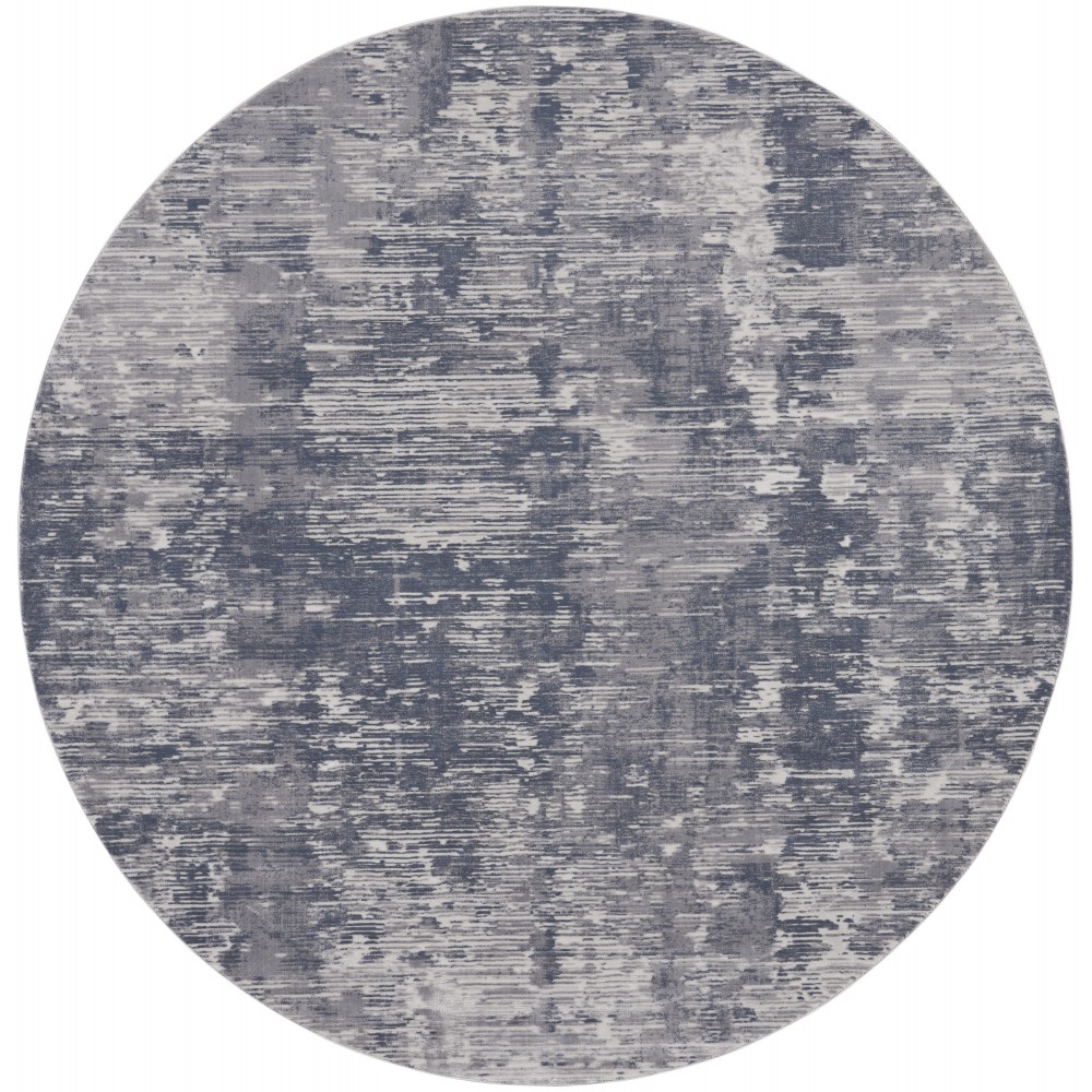 Nourison Rustic Textures RUS05 Area Rug, Grey, 5'3" x Round Nourison Rustic Textures RUS05 Area Rug, Grey, 5'3" x Round