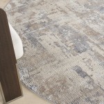 Nourison Rustic Textures RUS06 Area Rug, Beige/Grey, 5'3" x Round