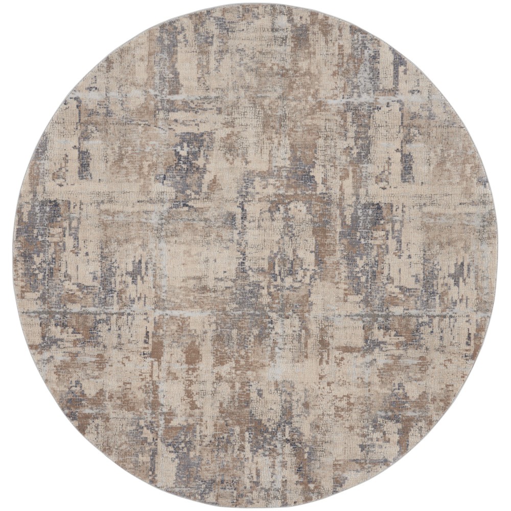 Nourison Rustic Textures RUS06 Area Rug, Beige/Grey, 7'10" x Round Nourison Rustic Textures RUS06 Area Rug, Beige/Grey, 7'10" x Round
