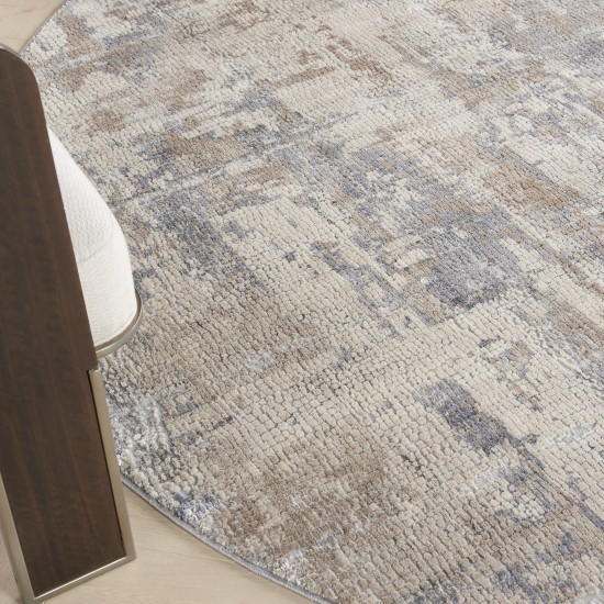 Nourison Rustic Textures RUS06 Area Rug, Beige/Grey, 7'10" x Round