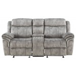 ACME Zubaida Loveseat w/Console (Glider & Motion), 2-Tone Gray Velvet