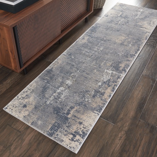 Nourison Rustic Textures RUS06 Runner Rug, Grey/Beige, 2'2" x 7'6"