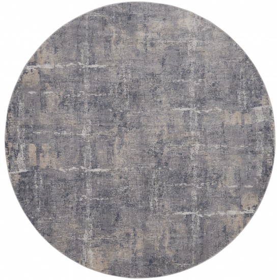 Nourison Rustic Textures RUS06 Area Rug, Grey/Beige, 5'3" x Round