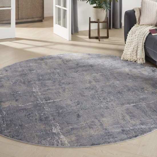 Nourison Rustic Textures RUS06 Area Rug, Grey/Beige, 5'3" x Round