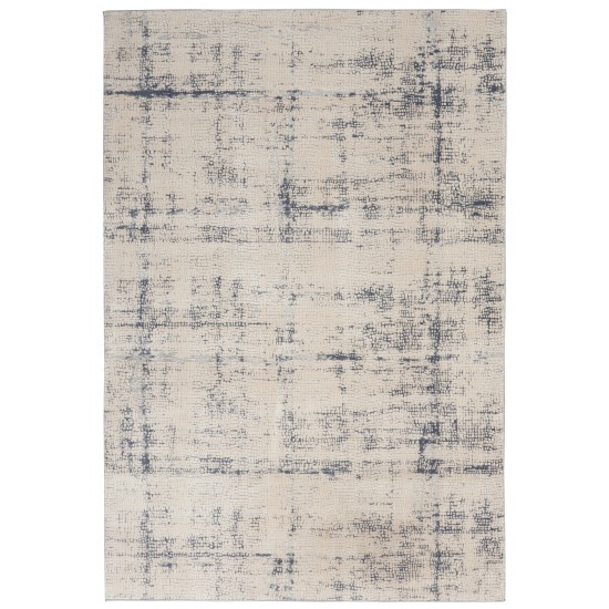 Nourison Rustic Textures RUS06 Area Rug, Ivory/Blue, 3'11" x 5'11"