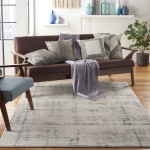 Nourison Rustic Textures RUS06 Area Rug, Ivory/Blue, 3'11" x 5'11"