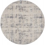 Nourison Rustic Textures RUS06 Area Rug, Ivory/Blue, 5'3" x Round