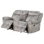 ACME Zubaida Loveseat w/Console (Glider & Motion), 2-Tone Gray Velvet