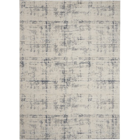 Nourison Rustic Textures RUS06 Area Rug, Ivory/Blue, 7'10" x 10'6"