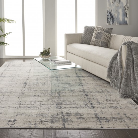 Nourison Rustic Textures RUS06 Area Rug, Ivory/Blue, 7'10" x 10'6"