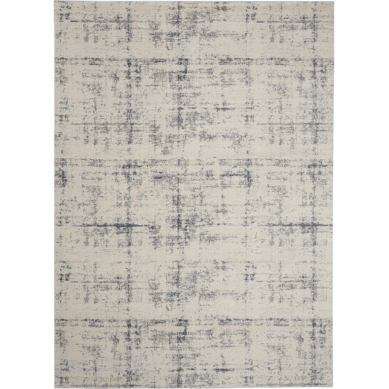 Nourison Rustic Textures RUS06 Area Rug, Ivory/Blue, 9'3" x 12'9"