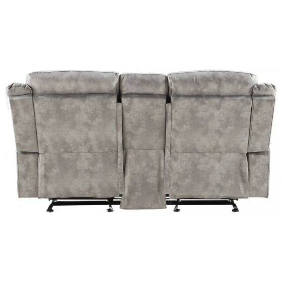 ACME Zubaida Loveseat w/Console (Glider & Motion), 2-Tone Gray Velvet