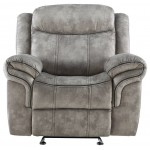 ACME Zubaida Glider Recliner, 2-Tone Gray Velvet