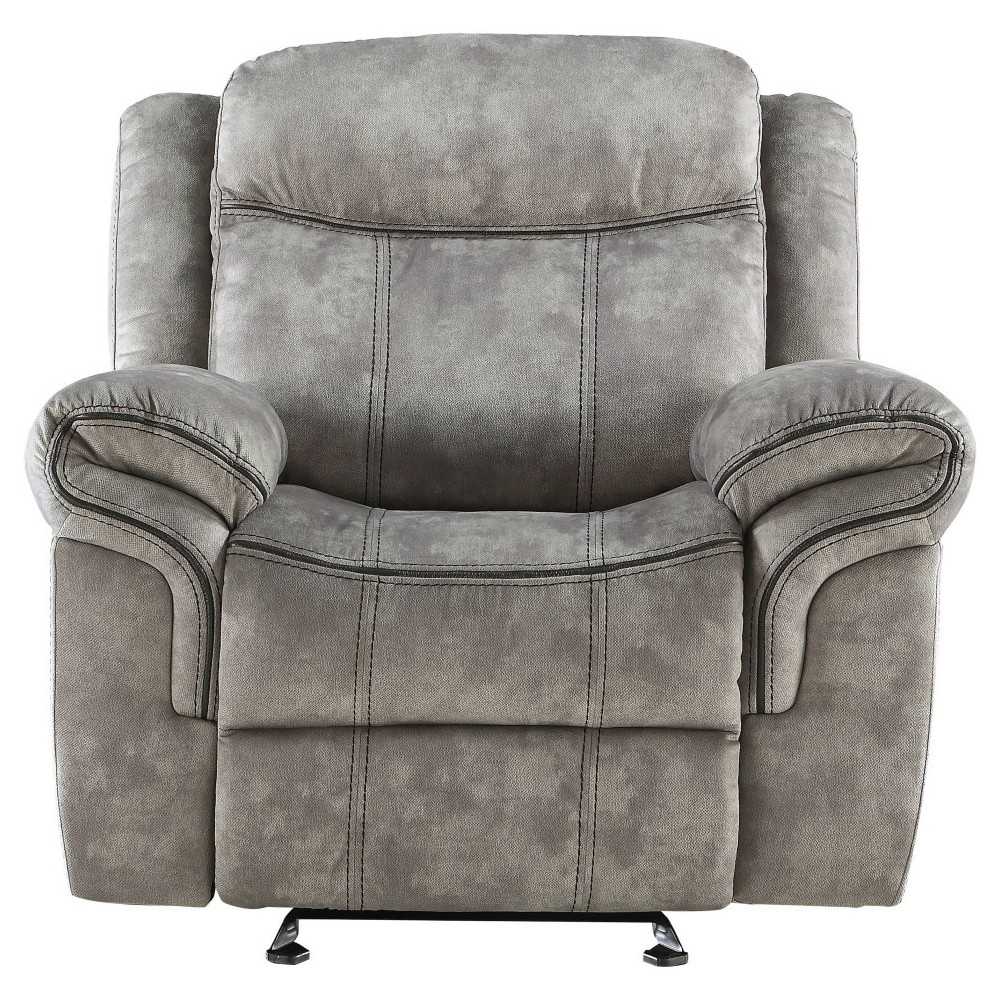 ACME Zubaida Glider Recliner, 2-Tone Gray Velvet