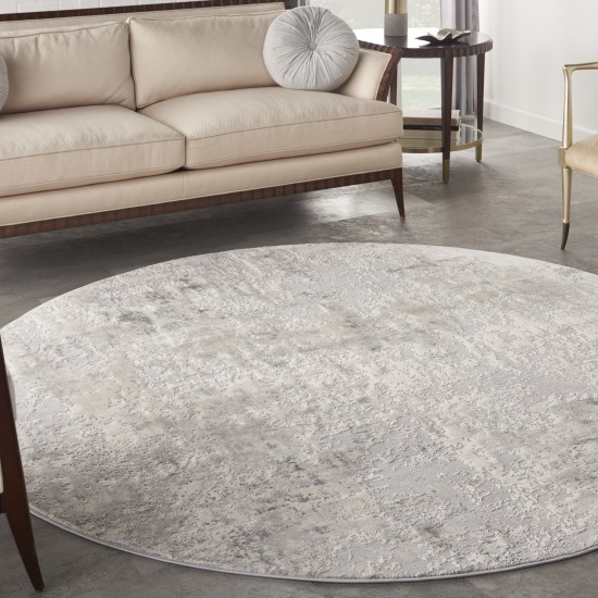 Nourison Rustic Textures RUS07 Area Rug, Grey/Beige, 5'3" x Round