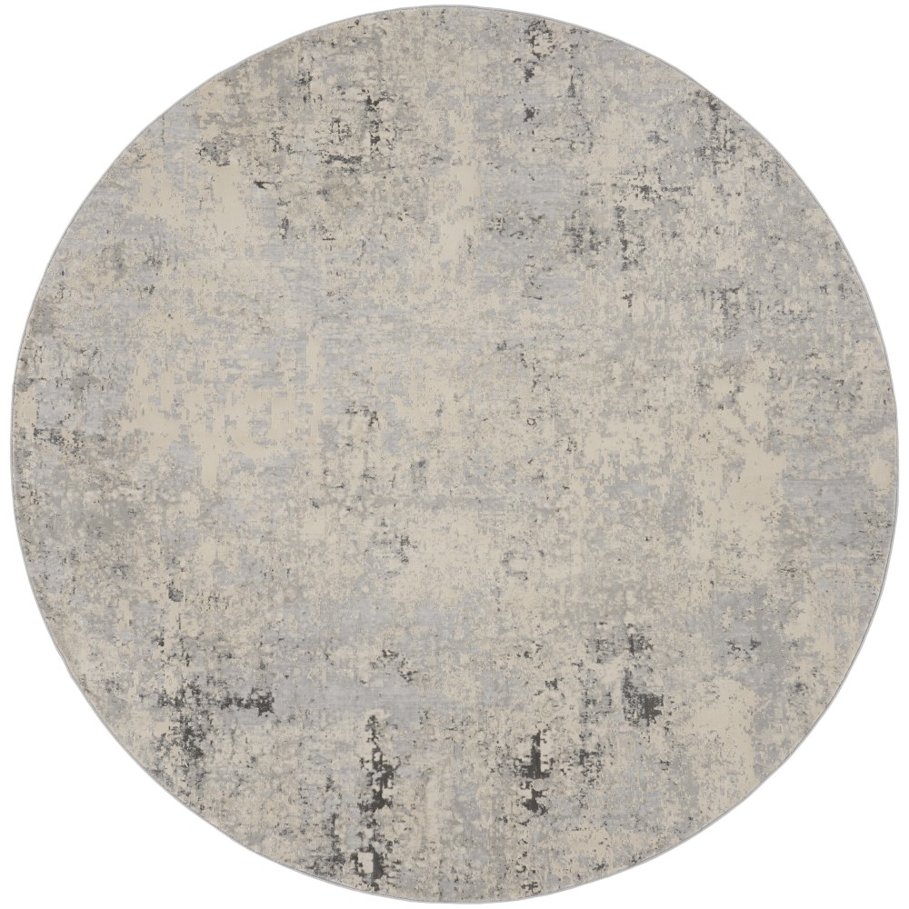 Nourison Rustic Textures RUS07 Area Rug, Grey/Beige, 7'10" x Round Nourison Rustic Textures RUS07 Area Rug, Grey/Beige, 7'10" x Round