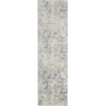 Nourison Rustic Textures RUS07 Runner Rug, Ivory/Grey/Blue, 2'2" x 7'6"