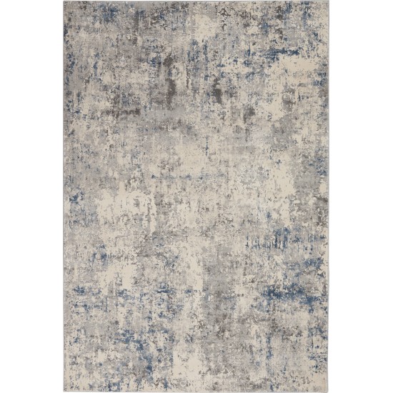 Nourison Rustic Textures RUS07 Area Rug, Ivory/Grey/Blue, 5'3" x 7'3"