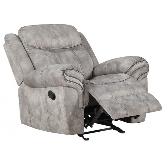 ACME Zubaida Glider Recliner, 2-Tone Gray Velvet