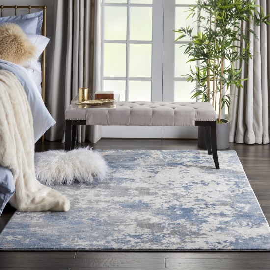 Nourison Rustic Textures RUS08 Area Rug, Grey/Blue, 5'3" x 7'3"